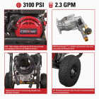 Simpson Megashot 3100 PSI 2.4 GPM Cold Water Gas Pressure Washer Image 4