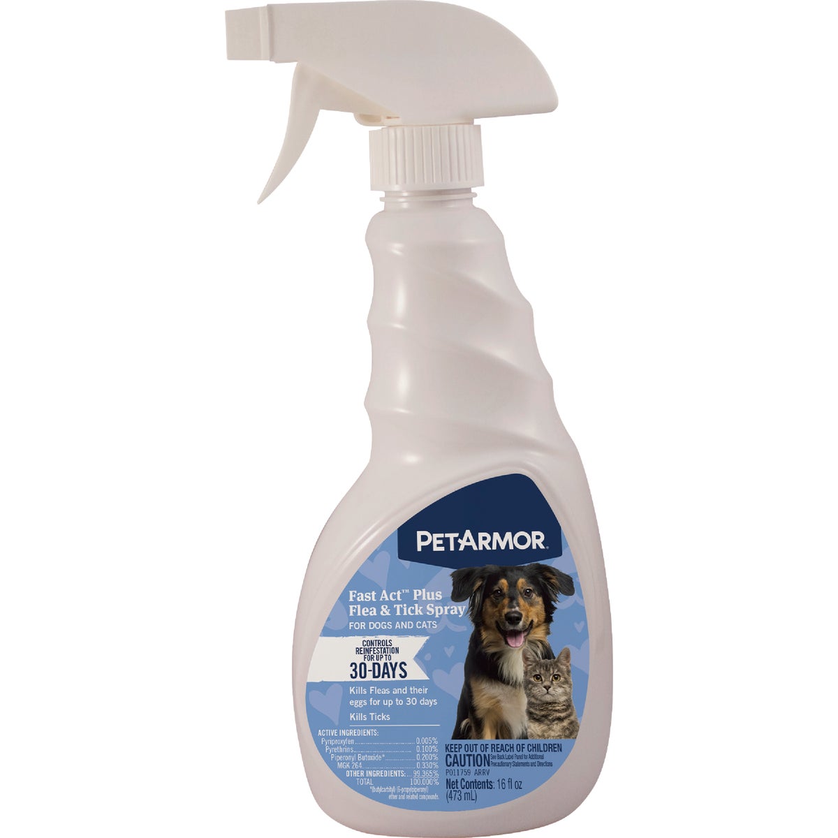 PetArmor Fast Act Plus 16 Oz. Trigger Spray Flea & Tick Treatment for Dogs & Cats Image 1