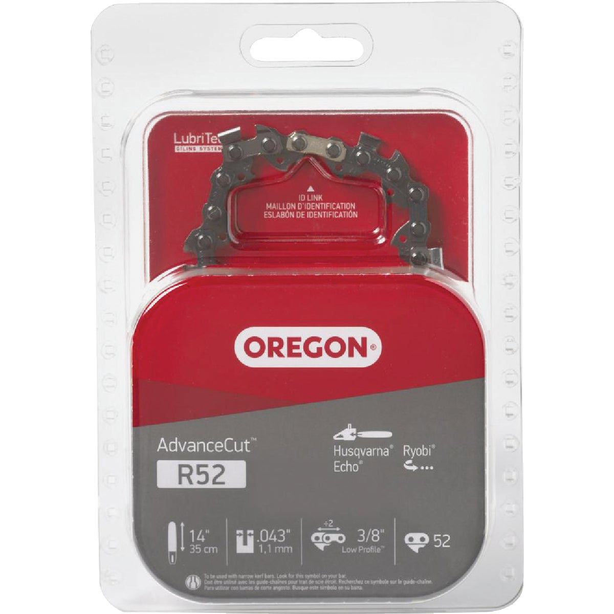 Oregon R52 AdvanceCut Chainsaw Chain for 14 In. Bar - 52 Drive Links - Fits Echo, Makita, Husqvarna, Ryobi Poulan and more Image 1