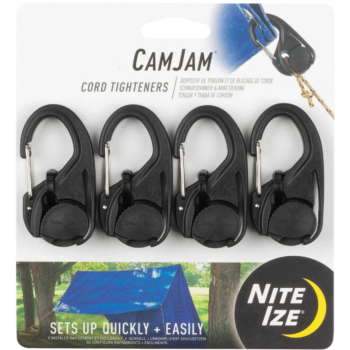 Nite Ize CamJam Plastic with Stainless Steel Gate Rope Tightener (4-Pack) Image 1