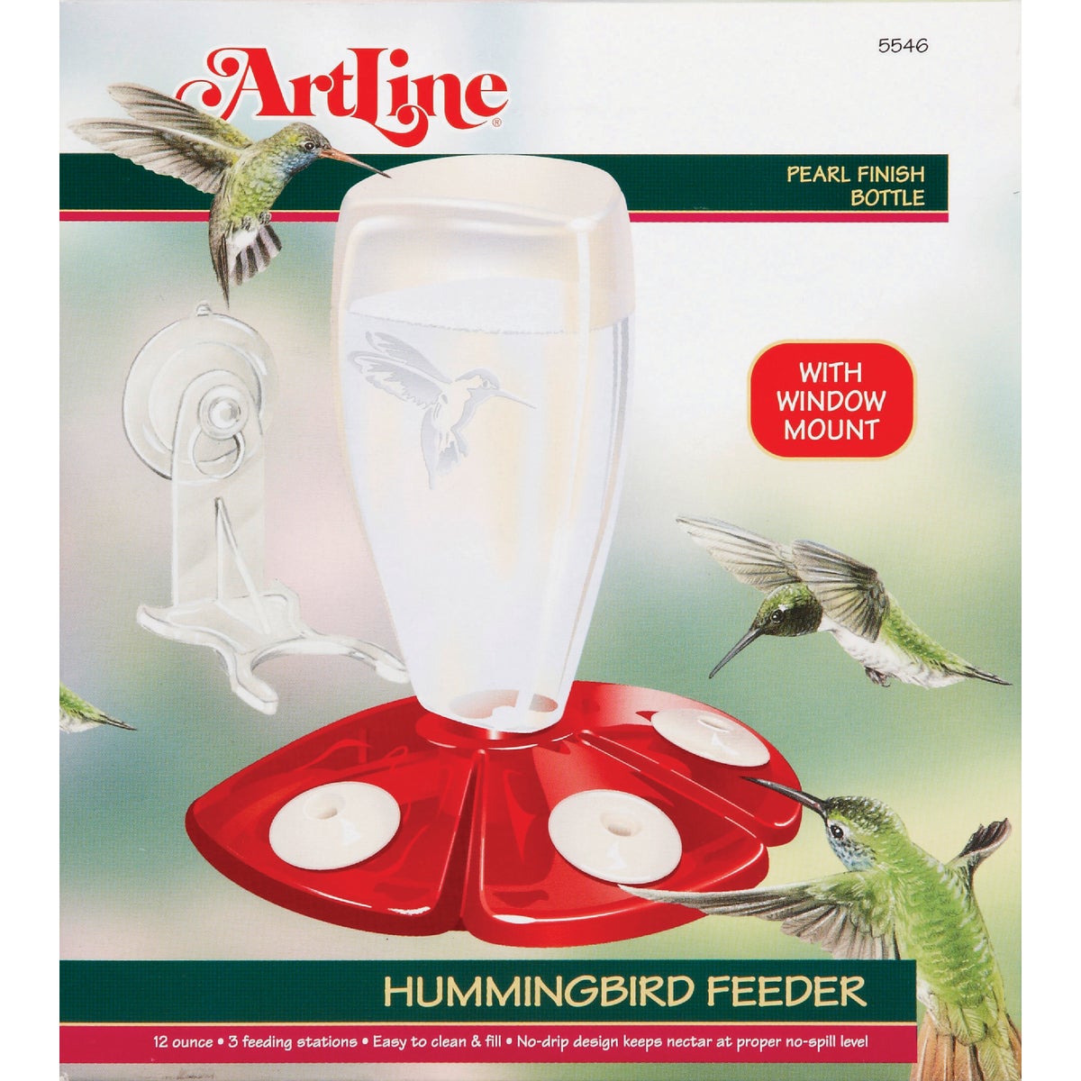  Audubon 12 Oz Plastic Window Mount Hummingbird Feeder Image 3