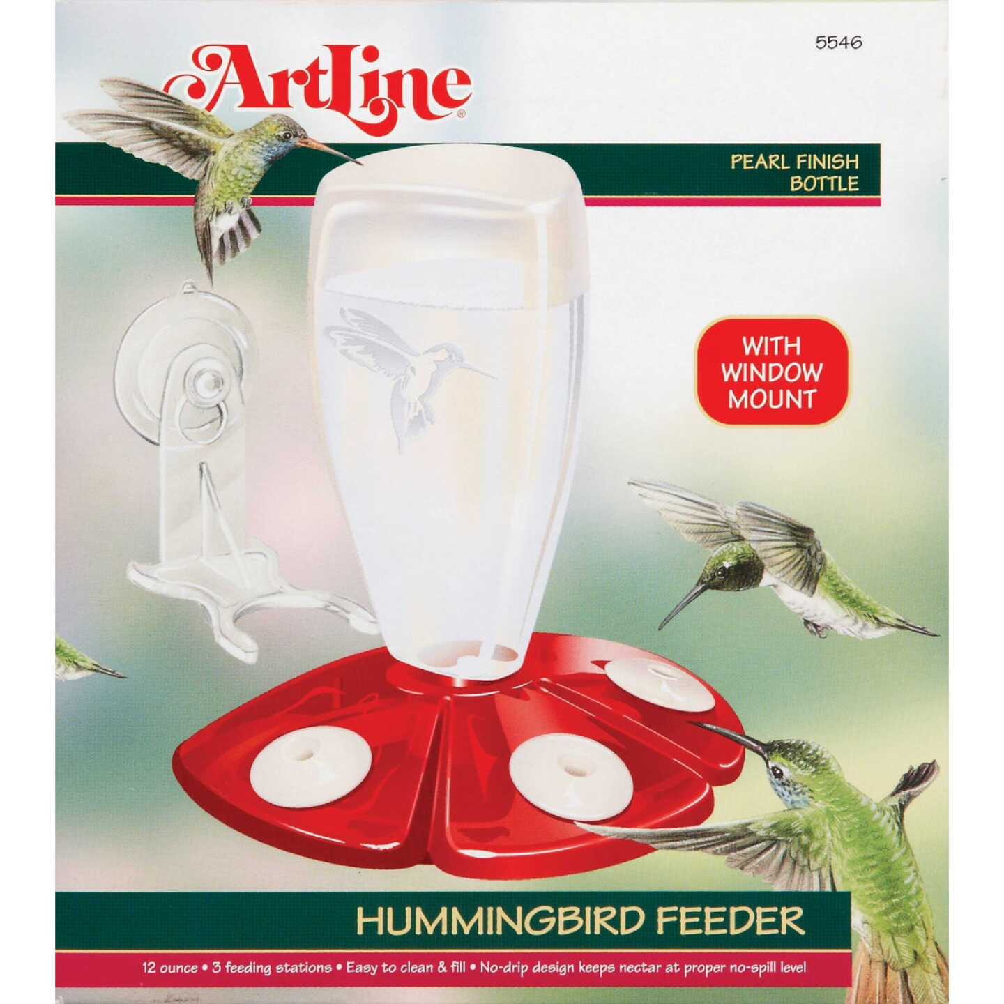 Audubon 12 Oz Plastic Window Mount Hummingbird Feeder Image 3