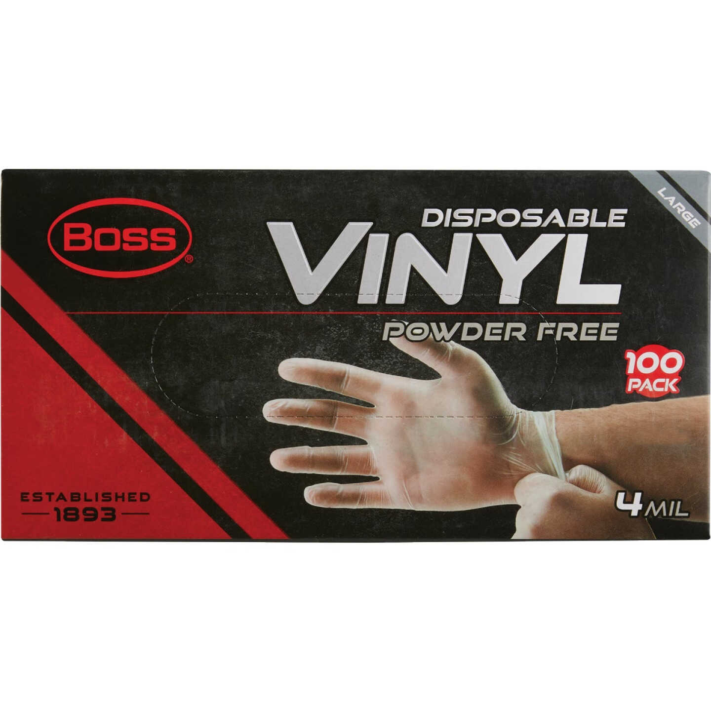 Boss Large Vinyl Disposable Gloves (100-Pack) Image 3