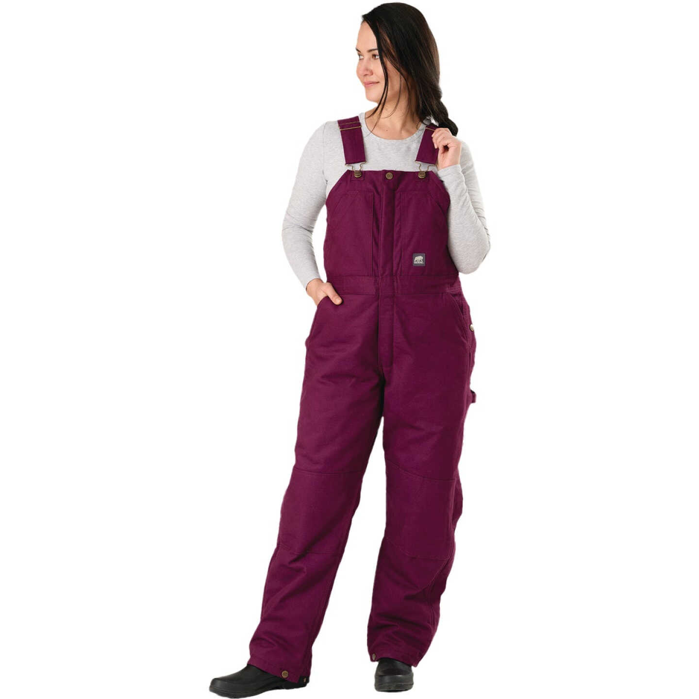 Berne Women's XL Plum Softstone Duck Insulated Bib Overall Image 1