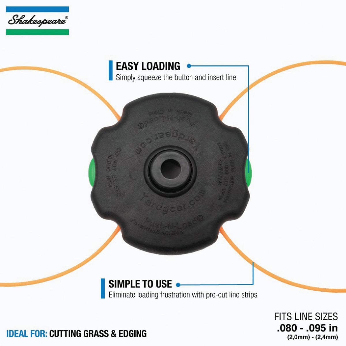 Shakespeare Push-N-Load 4-Line Replacement Trimmer Head Image 6