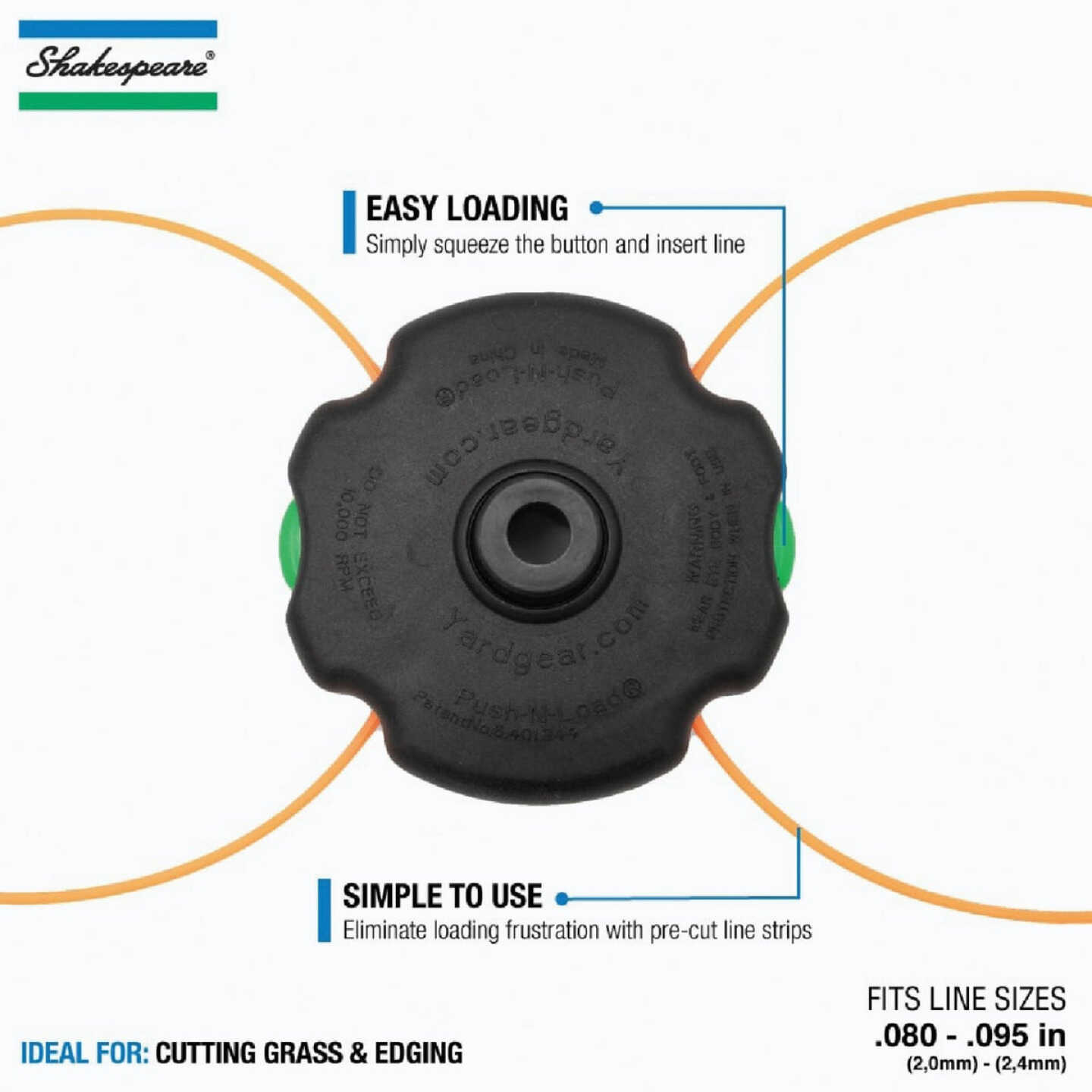 Shakespeare Push-N-Load 4-Line Replacement Trimmer Head Image 6