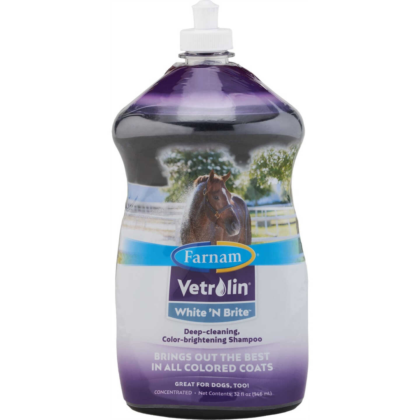 Farnam Vetrolin White 'N Brite 32 Oz. Squeeze Bottle Horse Shampoo Image 1