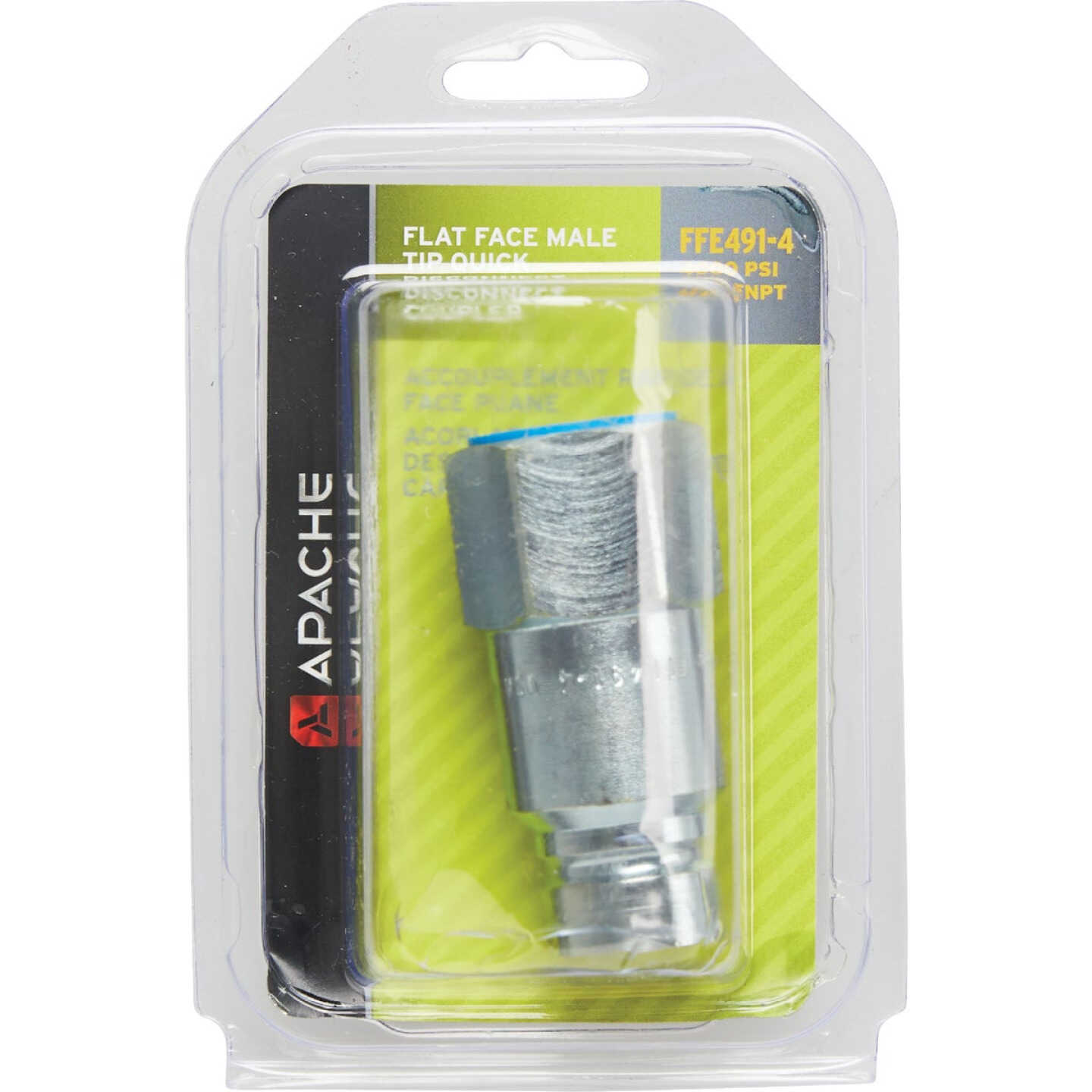 Apache 1/2 In. Body Male Tip Flat Face 1/2 In. FNPT Steel Hydraulic Hose Coupler Image 2