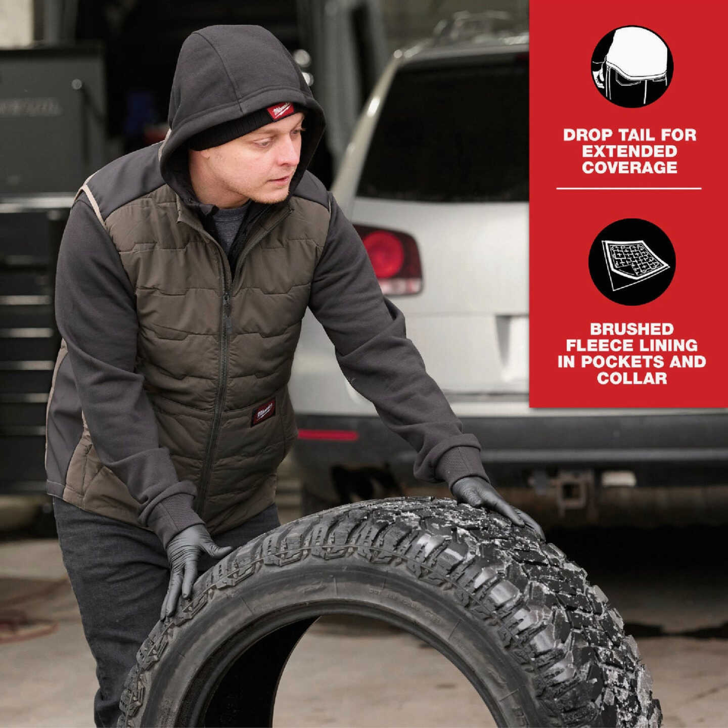 Milwaukee FREEFLEX Men's Large Brown Lightweight Insulated Vest Image 7