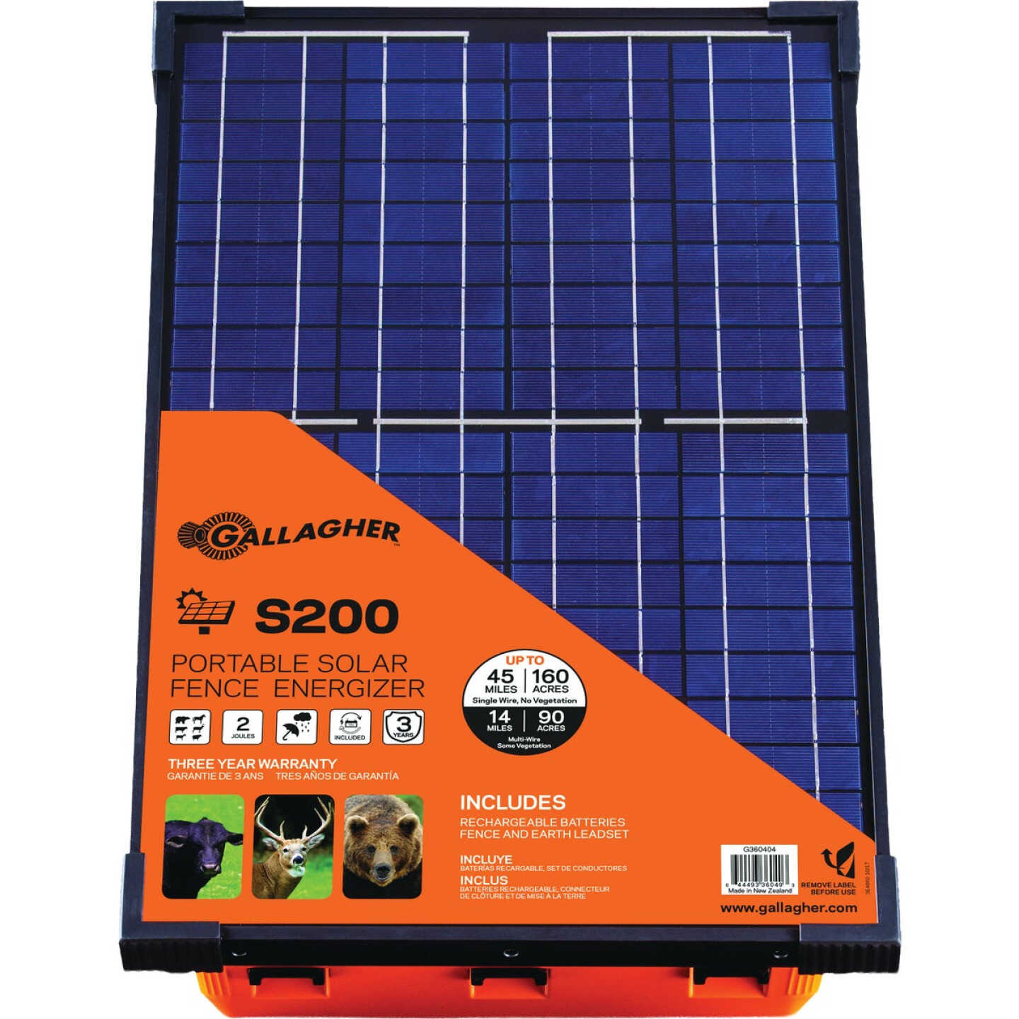 Gallagher S200 160-Acre Solar Electric Fence Charger Image 1