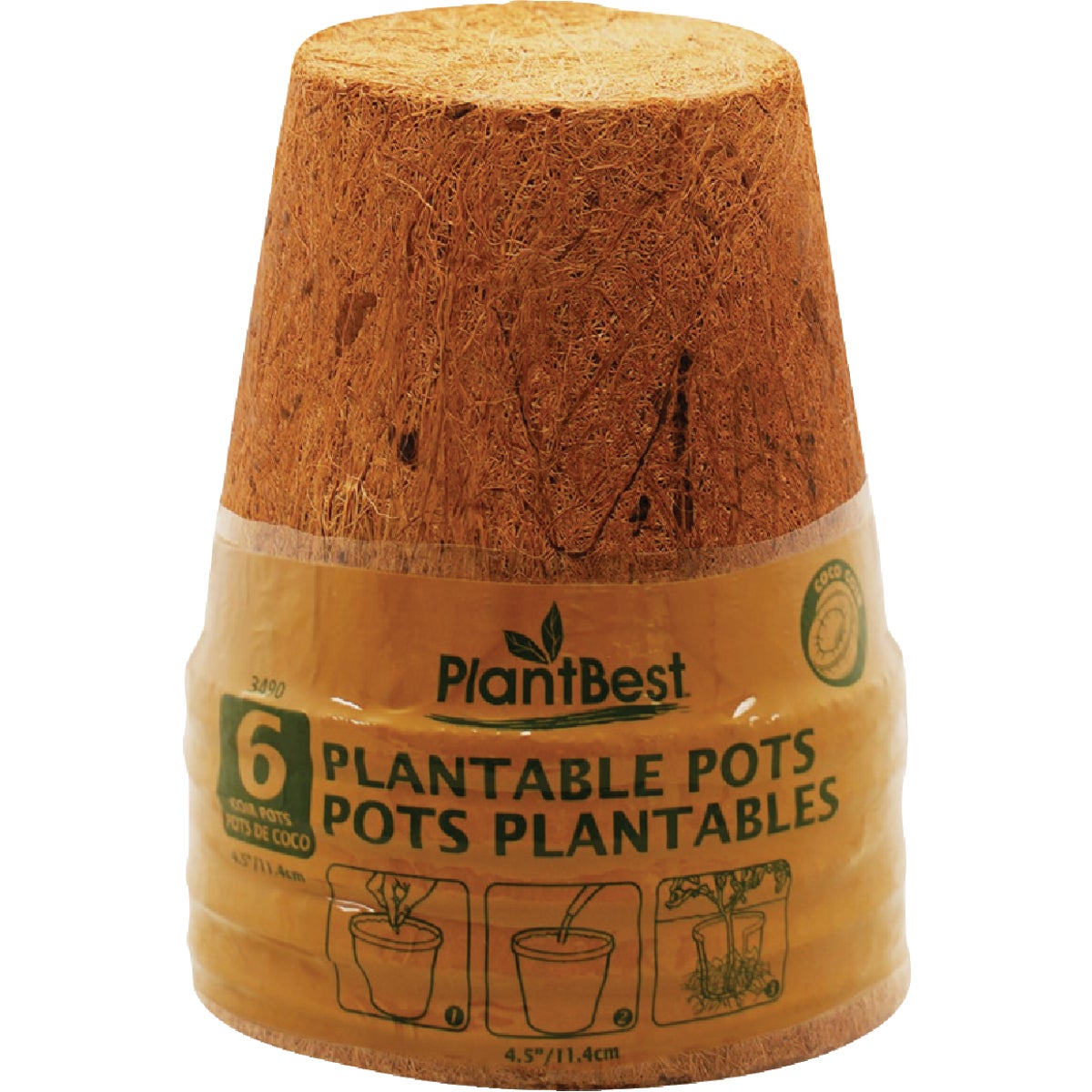 PlantBest 4.5 In. Coconut Coir Plantable Pot (6-Pack)