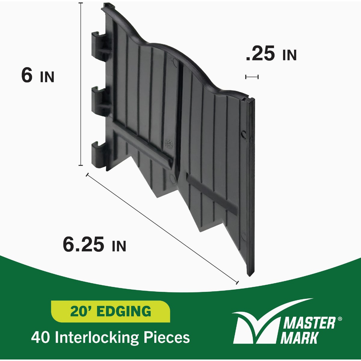 Master Mark Dig-Free 6 In. H. x 20 Ft. L. Black Poundable Lawn Edging Image 4