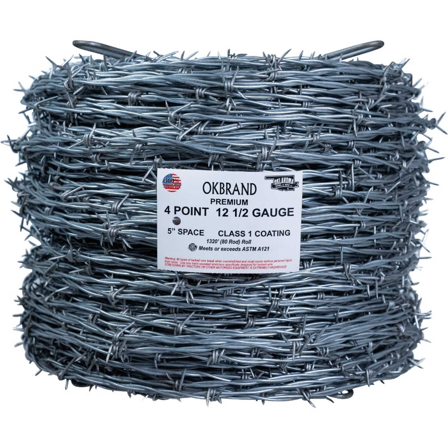 Oklahoma Steel 1320 Ft. x 12.5 Ga. 4 Pt. 5 In. Barbed Wire Image 1