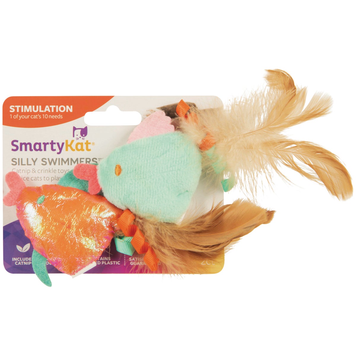 SmartyKat Silly Swimmers Plush Catnip Cat Toy (2-Pack)