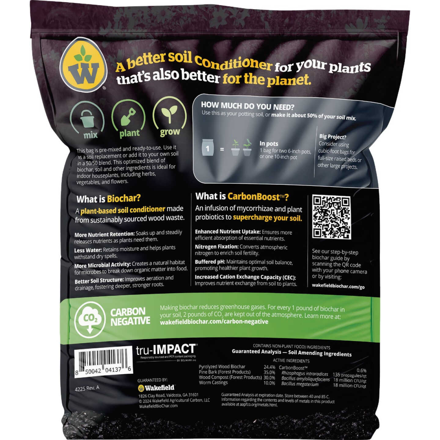 Wakefield Biochar 2 Qt. Indoor Plant Soil Mix Image 2