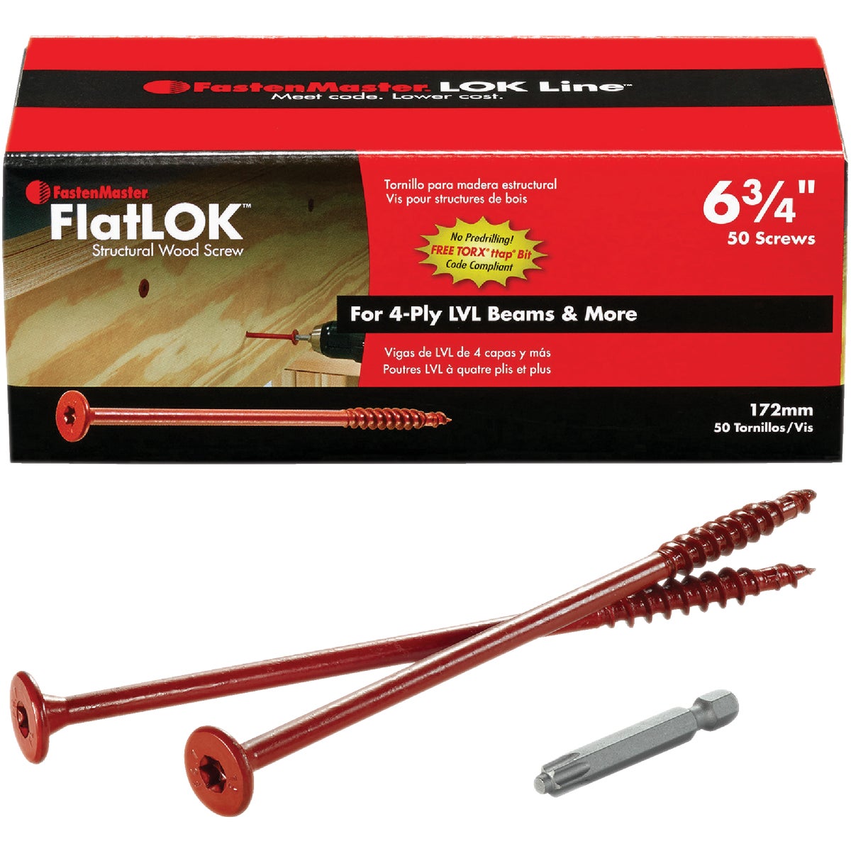 FastenMaster FlatLok 6-3/4 In. Engineered Structural Wood Screw (50-Count) Image 3