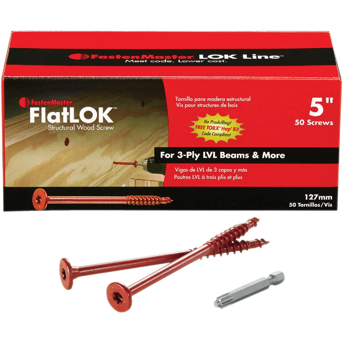 FastenMaster FlatLok 5 In. Engineered Structural Wood Screw (50-Count) Image 3