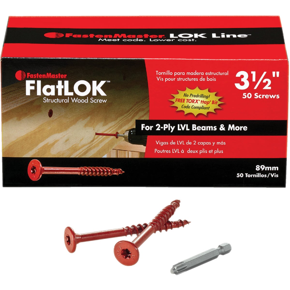 FastenMaster FlatLok 3-1/2 In. Engineered Structural Wood Screw (50-Count) Image 3