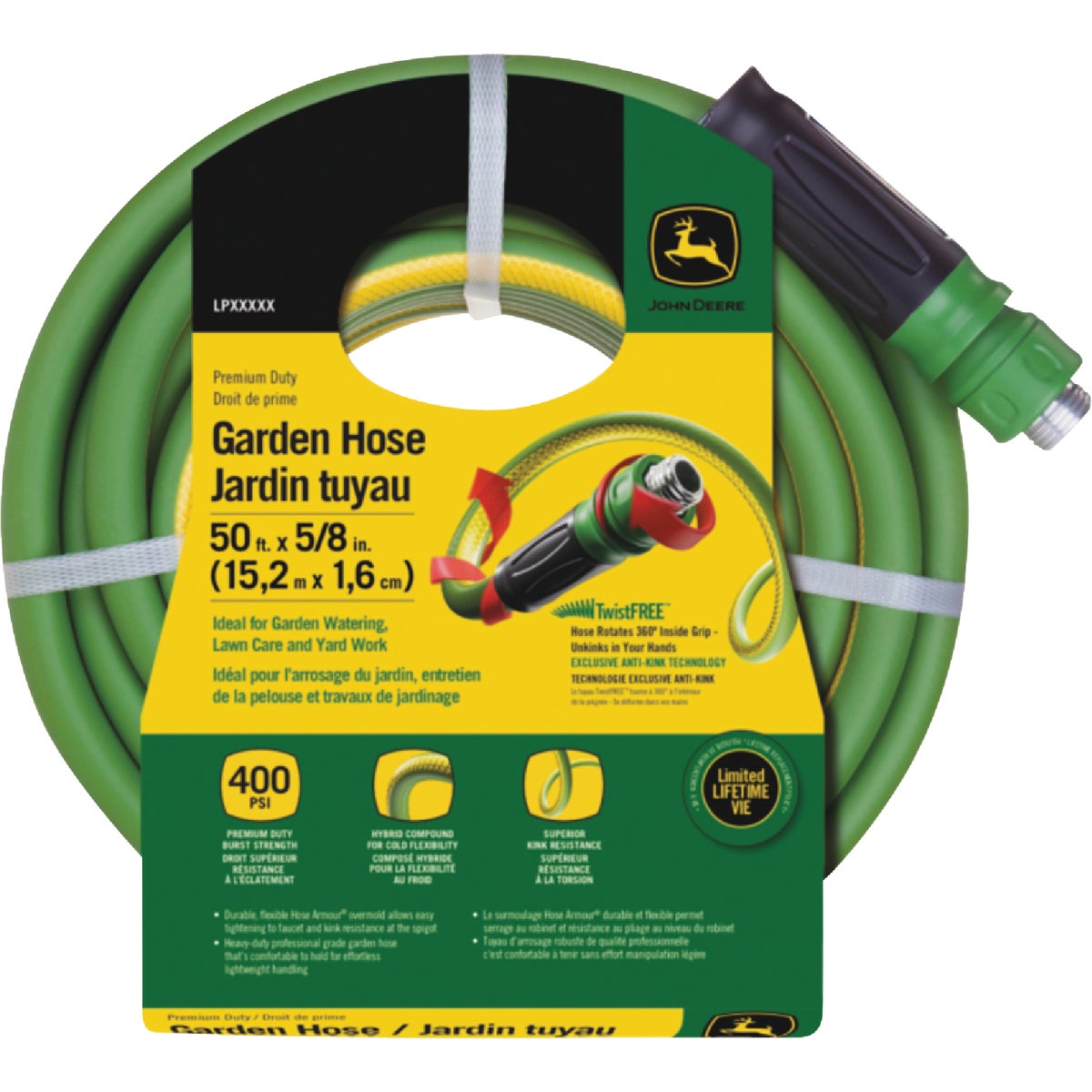 John Deere 5/8 In. x 100 Ft. Hybrid PVC Garden Hose