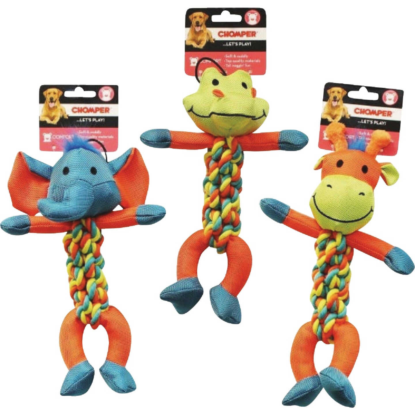 Boss Pet Chomper Rope Braided Body Dog Toy Image 1