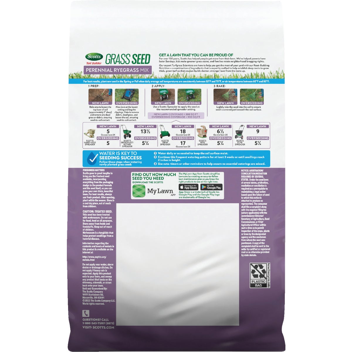 Scotts Turf Builder 2.4 Lb. 200 Sq. Ft. Perennial Ryegrass Mix Grass Seed, Fertilizer, and Soil Improver Combination Image 8