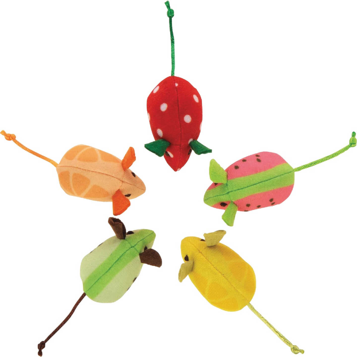 SmartyKat Skitter Slices Plush Catnip Mice Cat Toy (5-Pack) Image 3