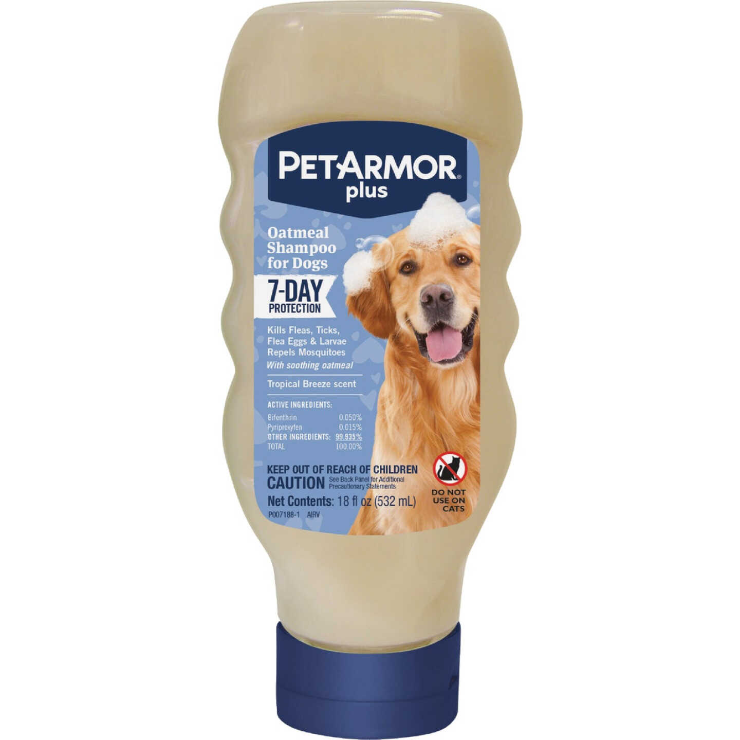 PetArmor Plus 18 Oz. Tropical Breeze Scent Flea & Tick Oatmeal Dog Shampoo Image 1