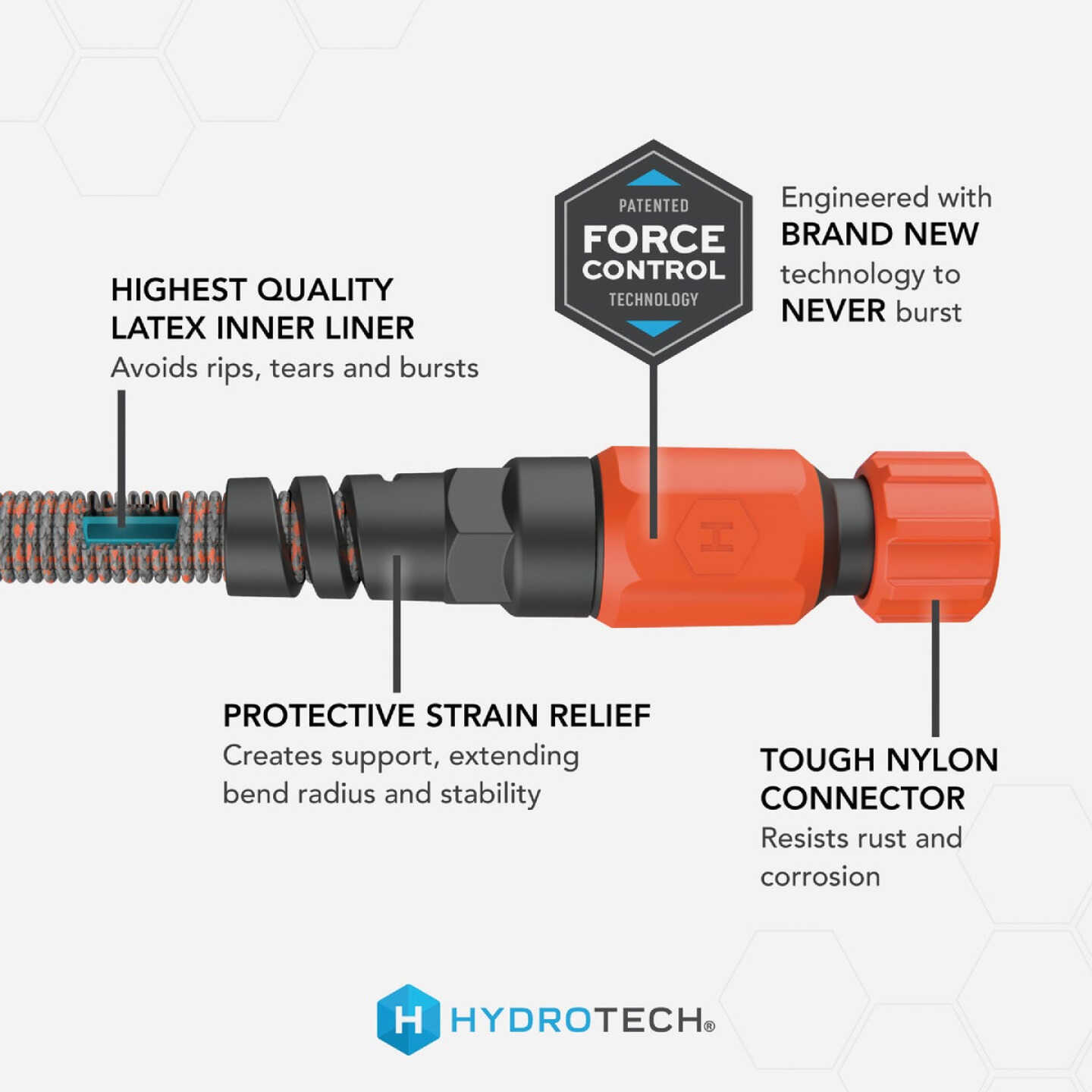 Hydrotech 5/8 In. x 75 Ft. Expandable Burst Proof Hose - Orange Image 2