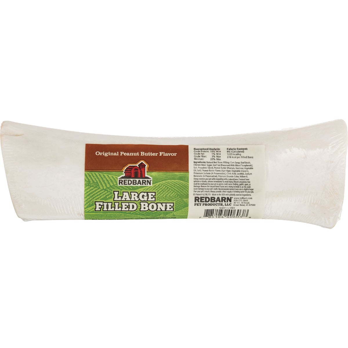 Redbarn Large Peanut Butter Flavor Filled Bone Dog Treat
