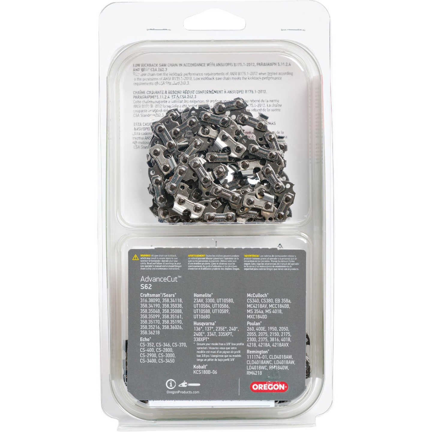 Oregon S62T AdvanceCut Chainsaw Chains 2-Pack, for 18 In. Bar - 62 Drive Links - fits Husqvarna, Echo, Poulan, Craftsman, Echo and more Image 7