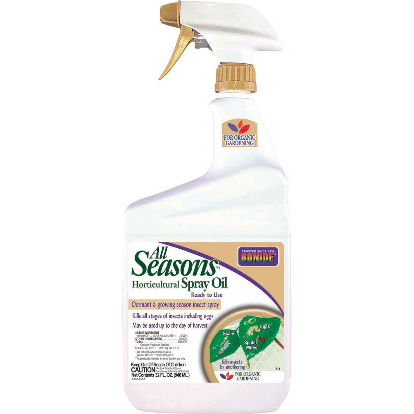 Bonide 32 Oz. Ready To Use Trigger Spray All Season Horticultural & Dormant Spray Oil Image 1