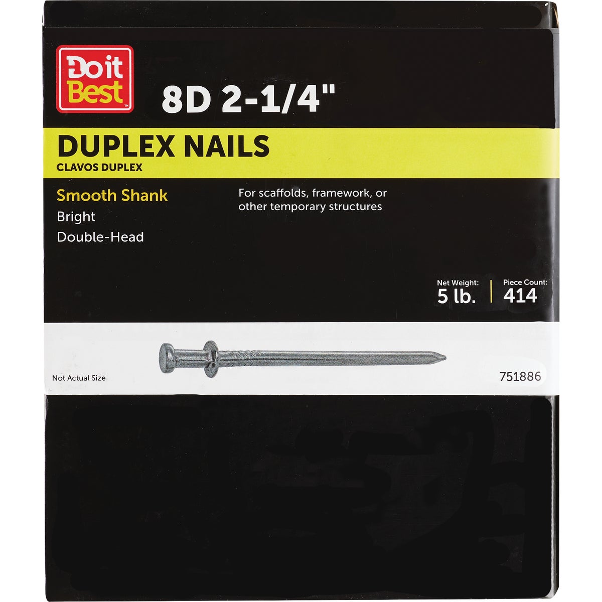 Do it 8d x 2-1/4 In. Bright Duplex Framing Nails (414 Ct., 5 Lb.)