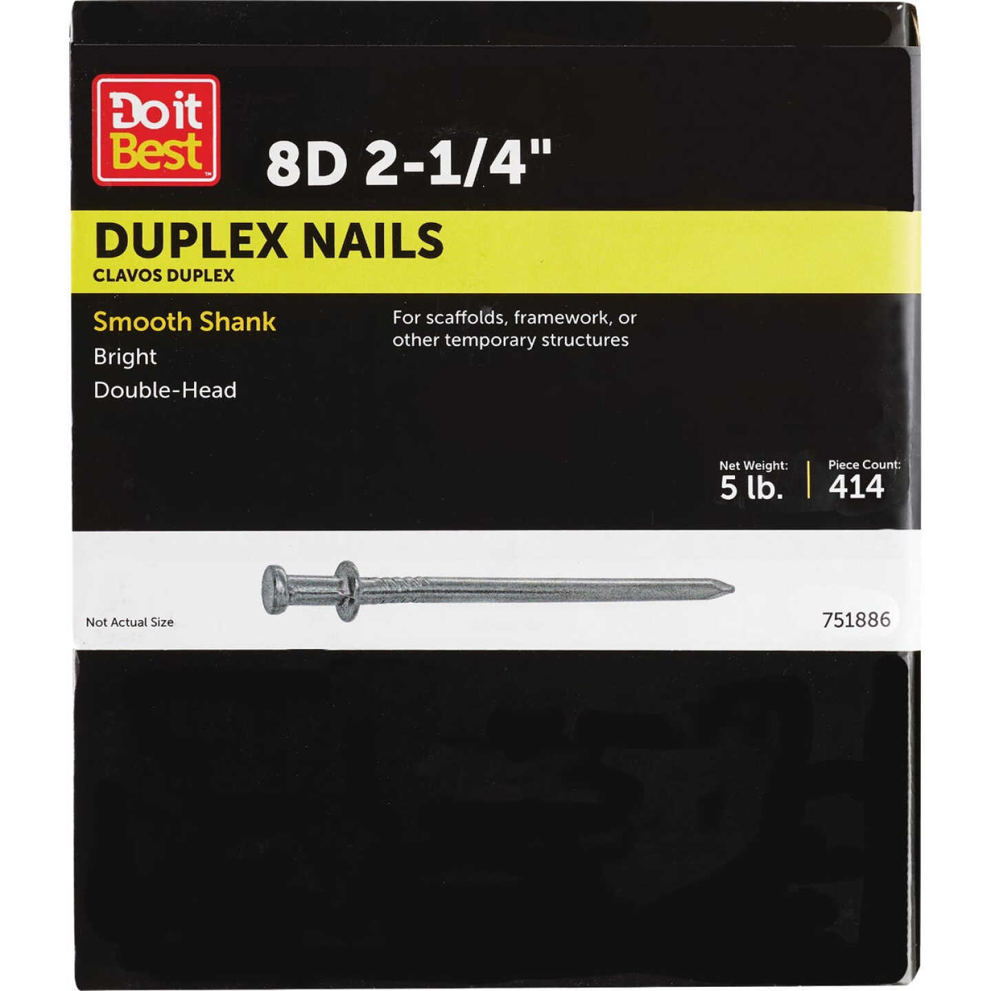 Do it 8d x 2-1/4 In. Bright Duplex Framing Nails (414 Ct., 5 Lb.) Image 1