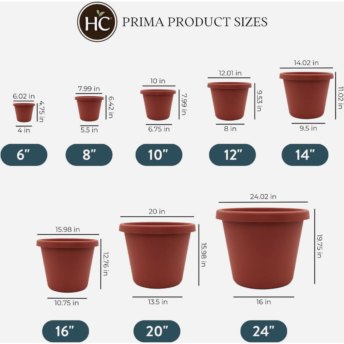 HC Companies 16 In. Clay Classic Planter Image 5