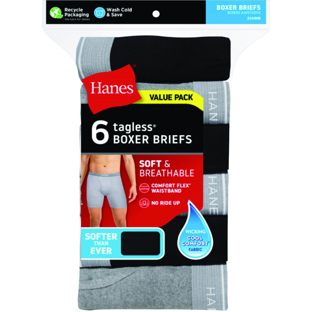 Hanes Men's M Multi-Color Boxer Briefs (6-Pack)