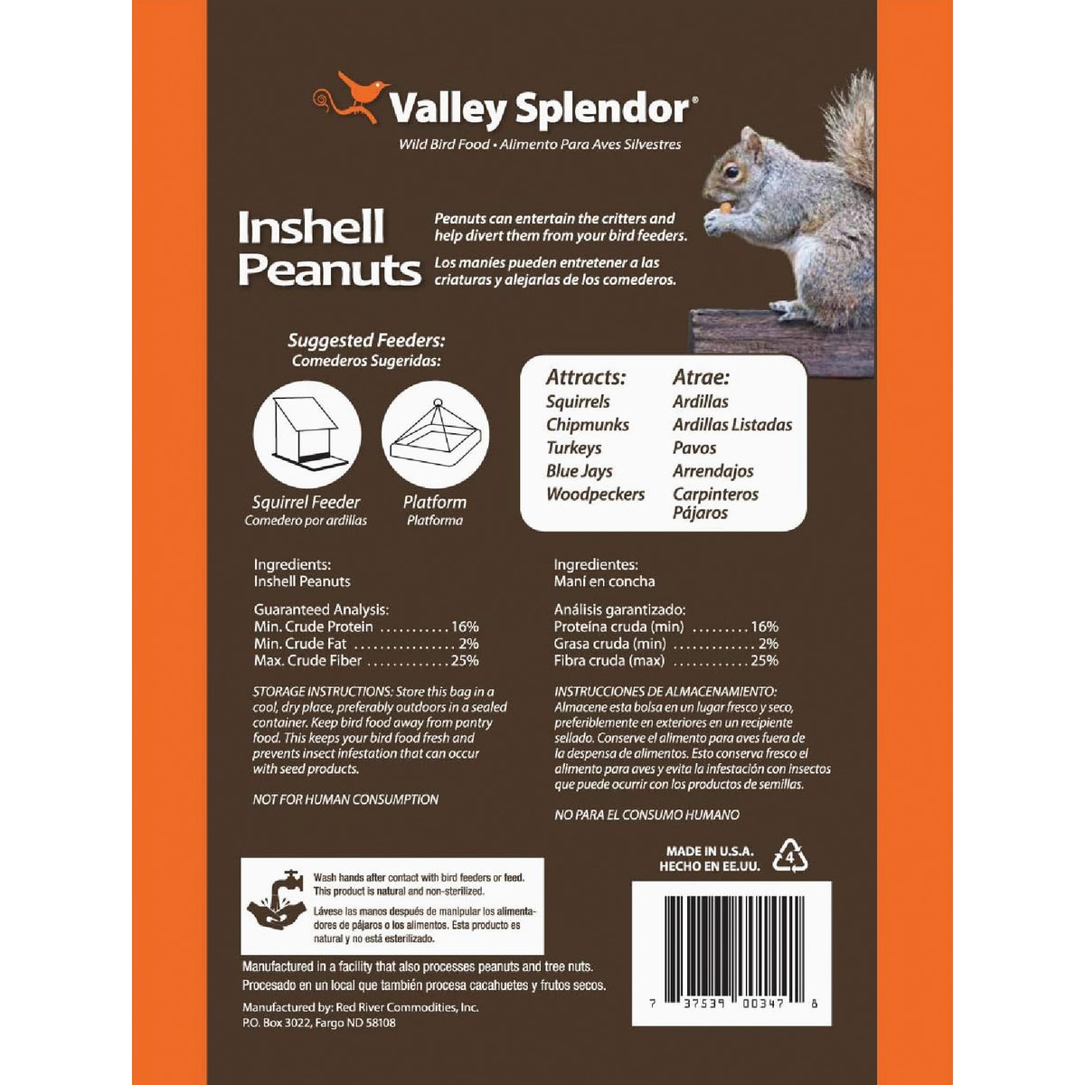 Valley Splendor 3 Lb. Inshell Peanuts Wildlife Food Image 6