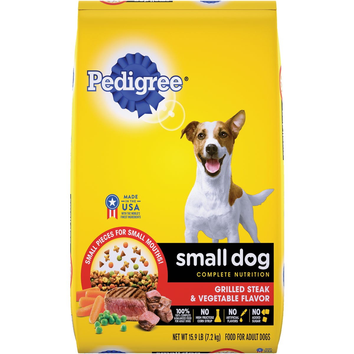 Pedigree Small Dog Complete Nutrition 15.9 Lb. Grilled Steak & Vegetable Adult Dry Dog Food Image 1