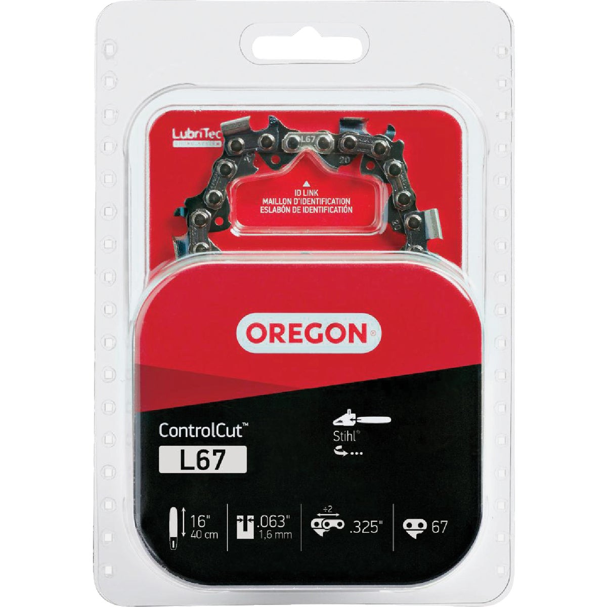 Oregon L67 ControlCut Saw Chain for 16 in. Bar - 67 Drive Links - fits Several Stihl models