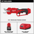 Milwaukee M12 Brushless Cordless Pruning Shears Kit with 2.0 Ah Battery & Charger Image 2