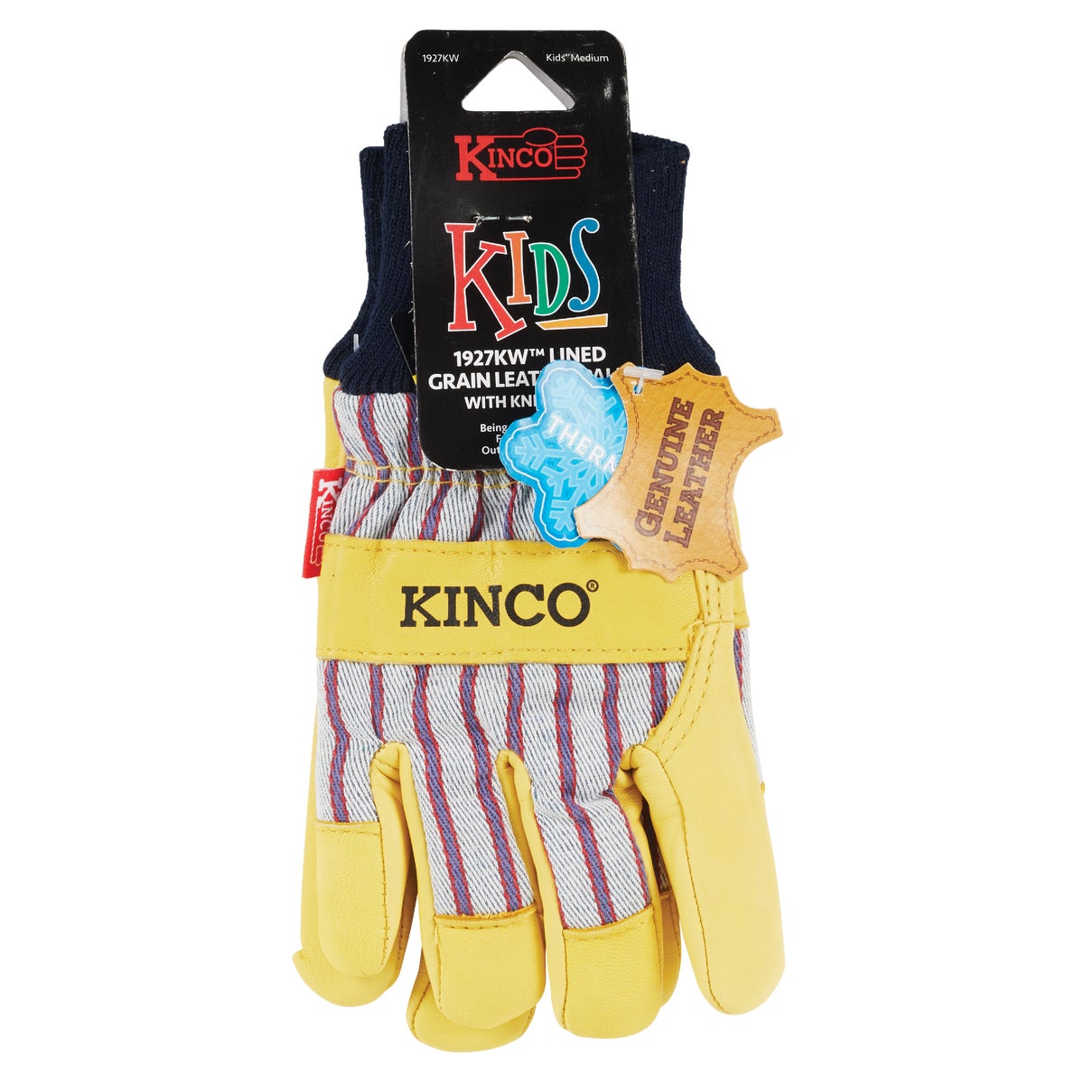 Kinco Otto Striped Kid's Medium Leather Palm Thermal Insulated Work Glove Image 2