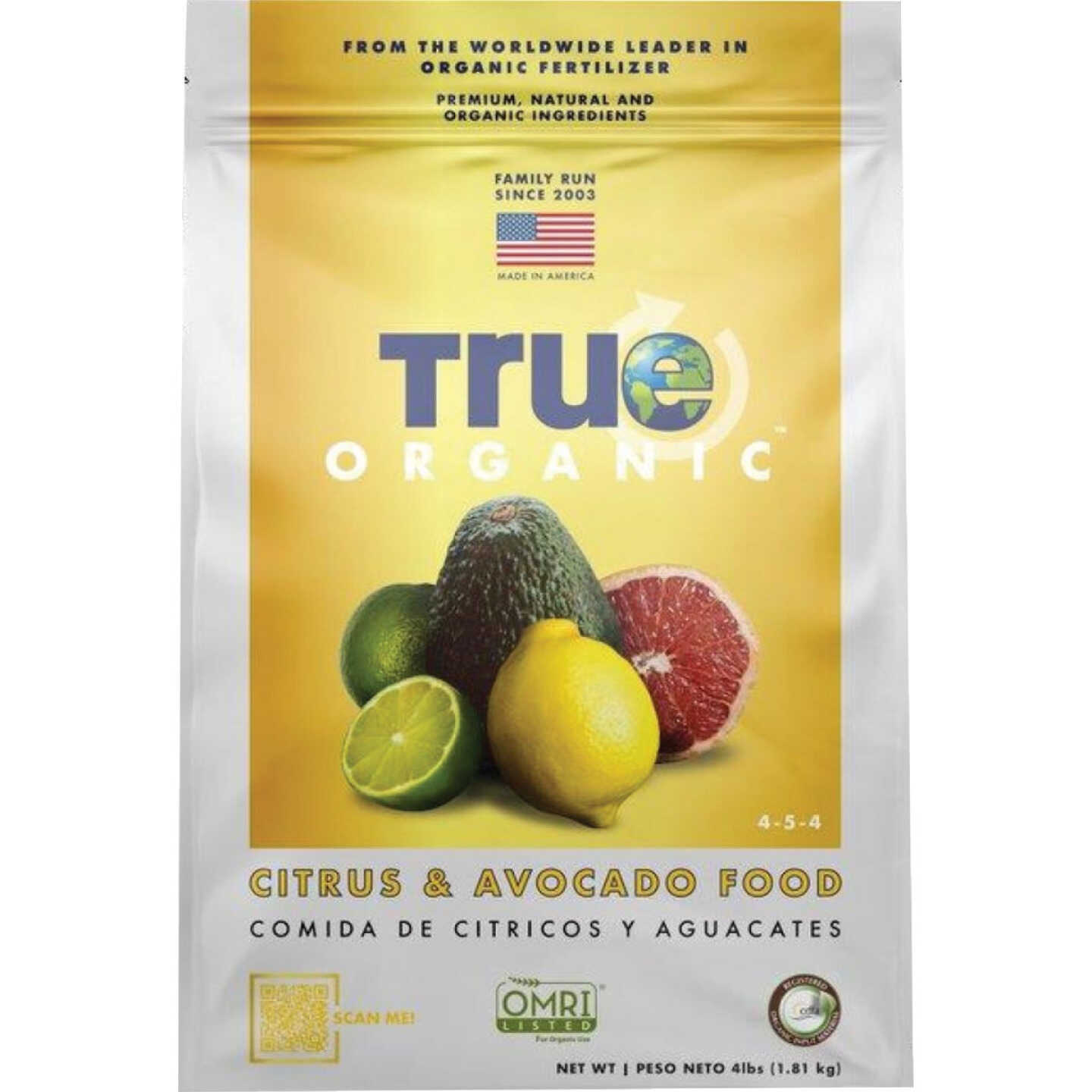 True Organic 4 Lb. 4-5-4 Citrus & Avocado Dry Plant Food Image 1