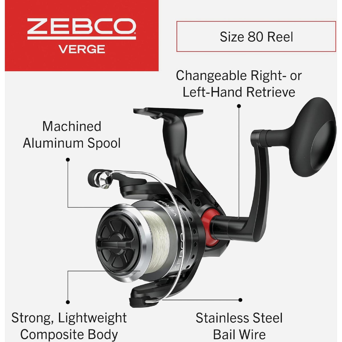 Zebco Verge 8 Ft. Graphite Fishing Rod & Spining Reel Image 3