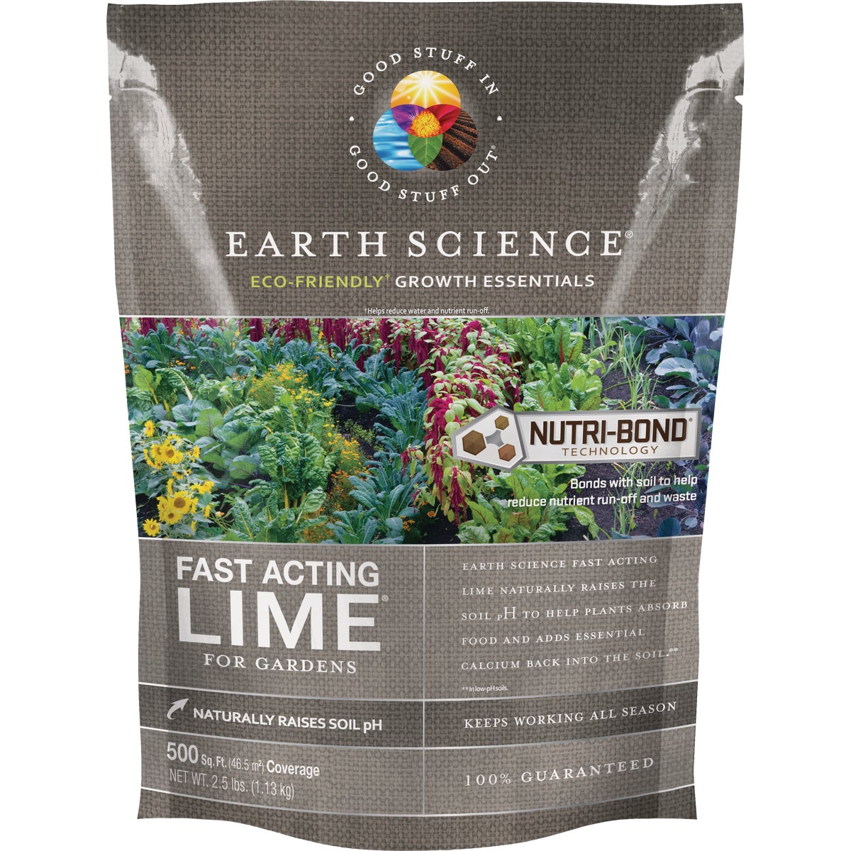 Earth Science Growth Essentials Fast Acting 2.5 Lb. 500 Sq. Ft. Coverage Garden Lime