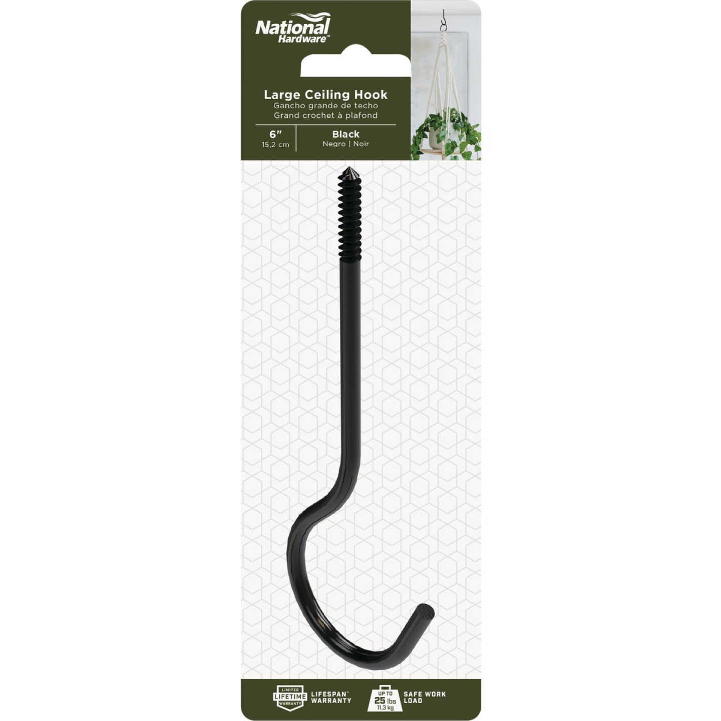 National Hardware 6 In. Black Ceiling Hook Image 3
