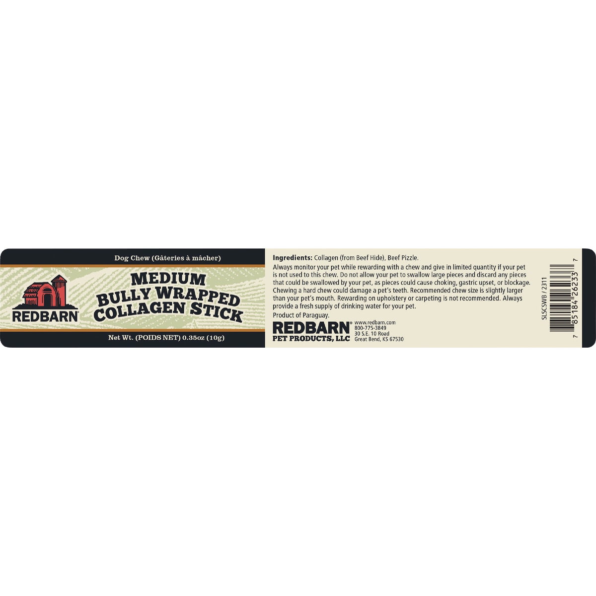 Redbarn Medium Bully Wrapped Collagen Stick Dog Treat Image 3