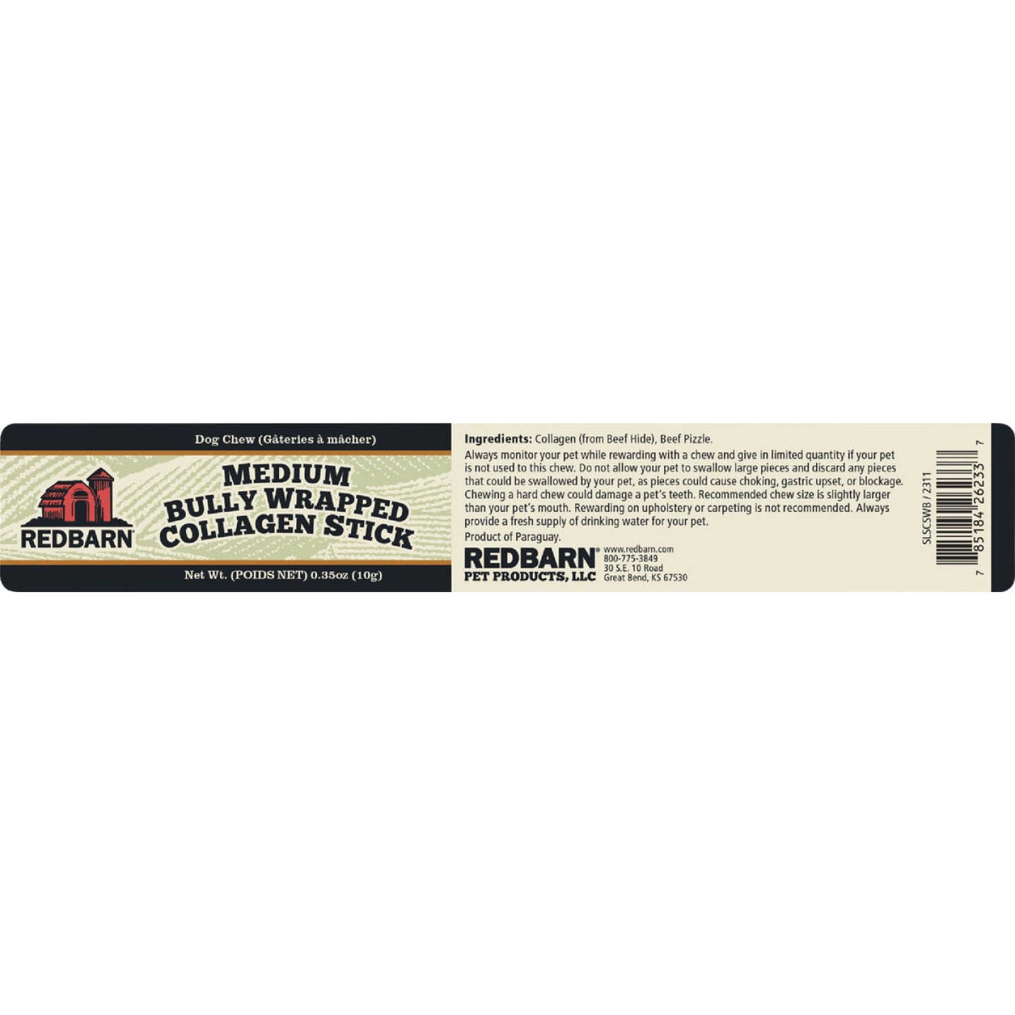 Redbarn Medium Bully Wrapped Collagen Stick Dog Treat Image 3