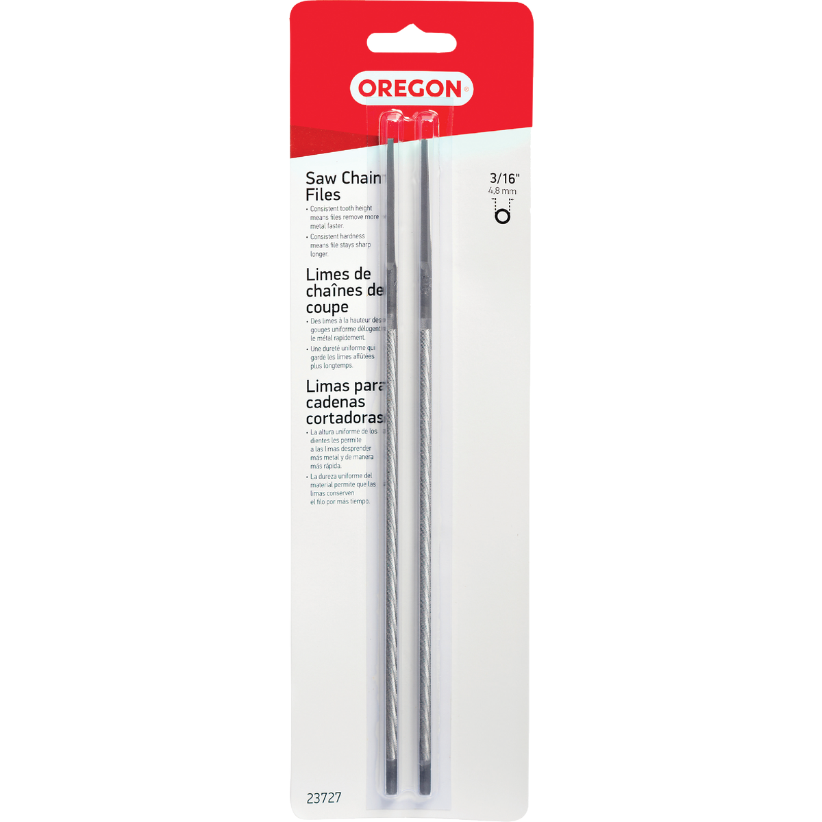 Oregon 3/16 In. Saw Chain File (2-Count) Image 1