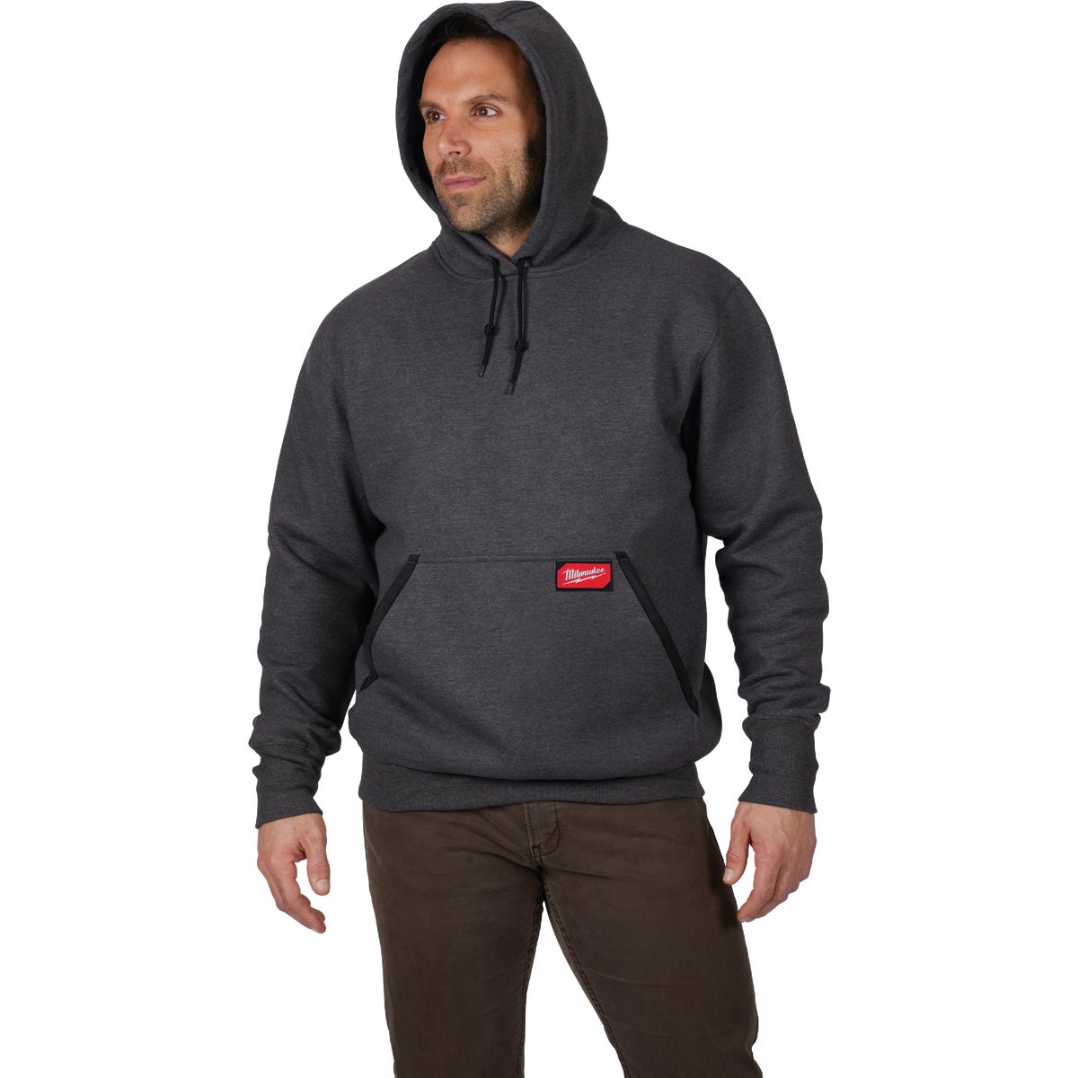 Milwaukee 2XL Gray Heavy-Duty Pullover Hooded Sweatshirt Image 4