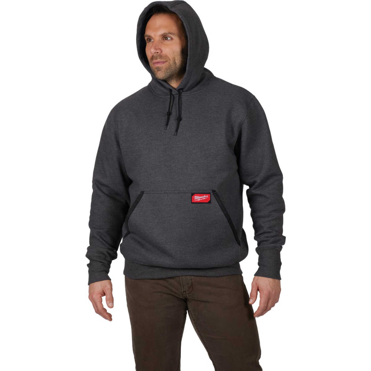 Milwaukee 2XL Gray Heavy-Duty Pullover Hooded Sweatshirt Image 4
