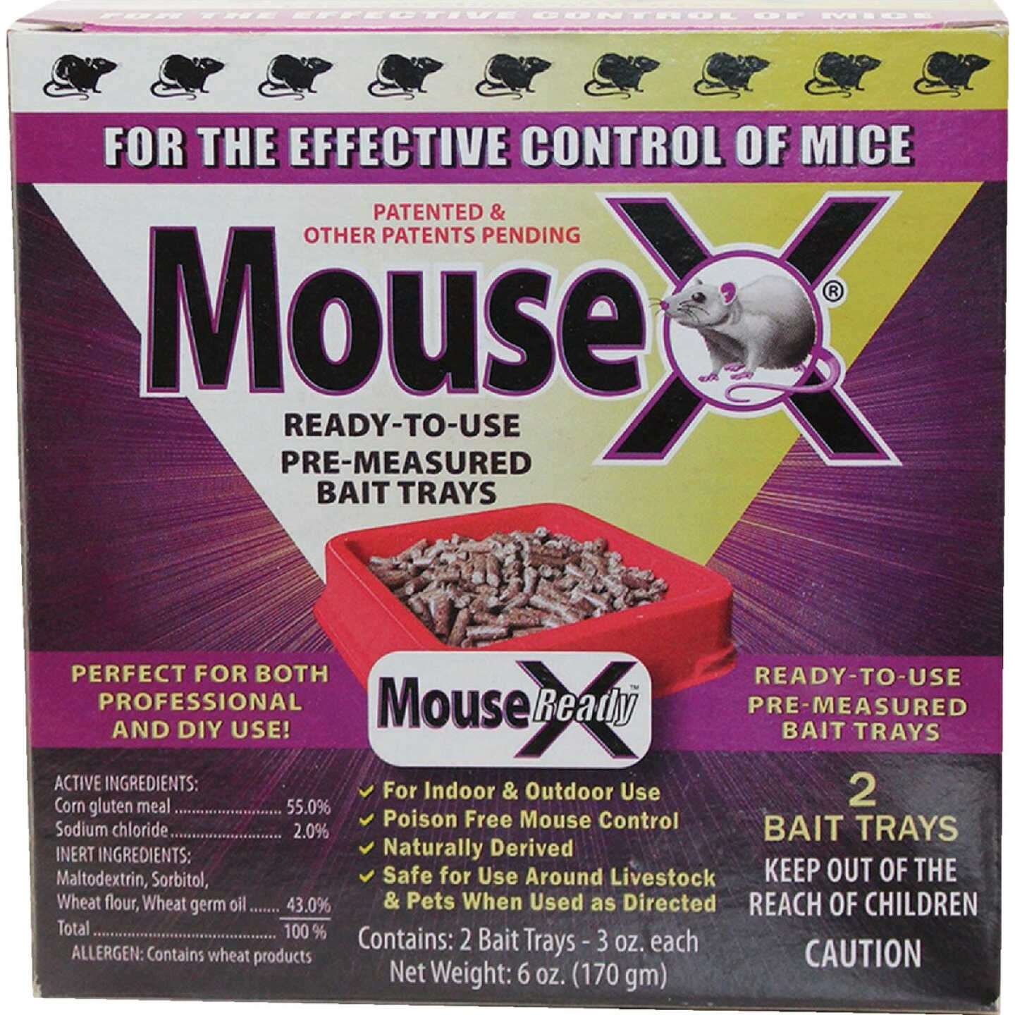 MouseX Non-Toxic Ready-to-Use Bait Trays for Mice and Rats (2-Pack) Image 1